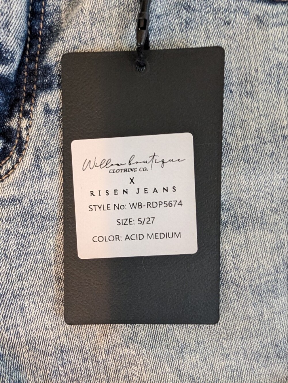 High-Rise Light Blue Distressed Flare Jeans - Picture 3 of 6